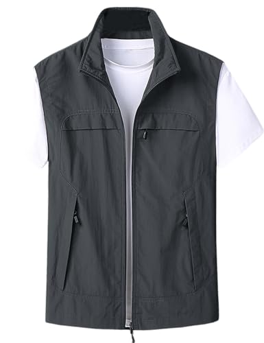 Image of Gihuo Mens Vest Casual Lightweight Vests Summer Sleeveless Jackets for Travel Hiking Fishing