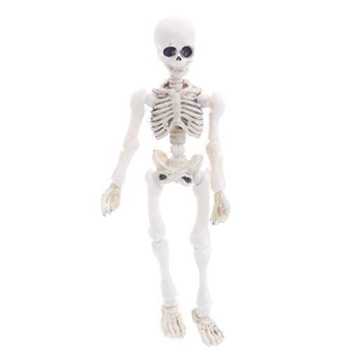 NABIAN Halloween Movable Mr. Bones Skeleton Human Model Skull Mini Figure Full Body Toy