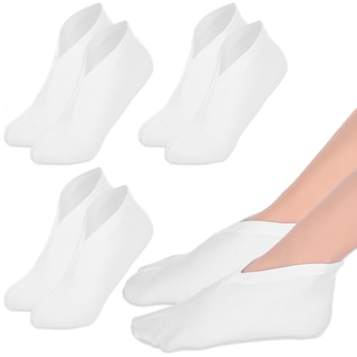 3 Pairs Cotton Moisturizing Socks Overnight for Dry Feet, White Spa Cotton Socks for Moisturizing...
