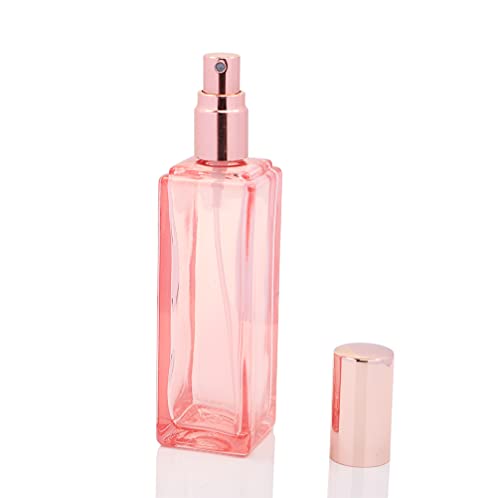 4 Pcs,1 Oz Pink Fine Mist Atomizer,Empty Glass Bottles With Rose-Golden Spray Pump Head,Protable Travel Liquid Cosmetic Containers for Perfume,Essential Oils-Pipette&Funnel Included2