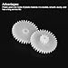 MECCANIXITY 30 Pcs Plastic Gears 34 Teeth Plastic Motor Gear Model 34102B Reduction Gear for RC Car Model DIY Robot (White, Module 0.5)