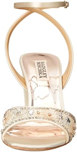 Badgley Mischka Women's TAYTEN Heeled Sandal, Ivory Satin, 8.5 | Image 1