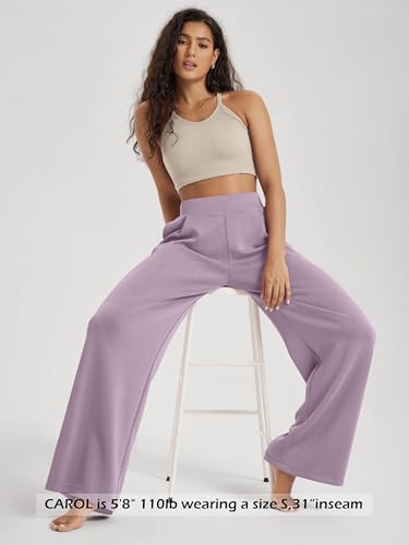 Image of ODODOS Modal Soft Wide Leg Pants for Women High Waist Casual Relaxed Pants with Pockets-27 /29 inch / 31 inch Inseam
