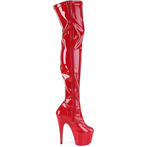 Women's Over The Knee Boots Patent Leather Platform Sexy Stiletto High Heel Boots 6 Inches Heels3