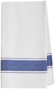 Verve CULTURE Classic Italian Kitchen Hand Towels, Authentic Herringbone Pattern, 100% Cotton, Handcrafted in Italy, Absorbent & Durable, Blue