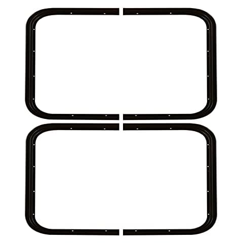 Aucuda 2pcs RV Window Trim Rings, 15” W x 22” H Camper Windows Replacement Trim Kit, DOT Certification Qualified Trailer Replacement Windows Interior Ring, Aluminum RV Windows Mounting Trim Ring Cover