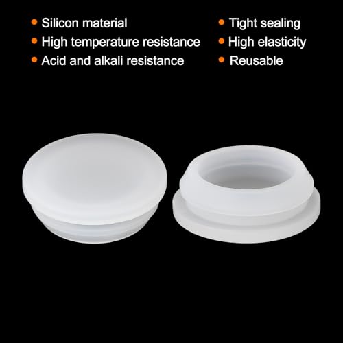Image of MECCANIXITY 6pcs Silicone Snap in Locking Hole Plugs,22mm /0.9 Inch Mounting Diameter Narrow Groove Width 2.5mm Panel Seal Cover Round for Kitchen Bulkheads Waterproof Sealing Plugs Clear