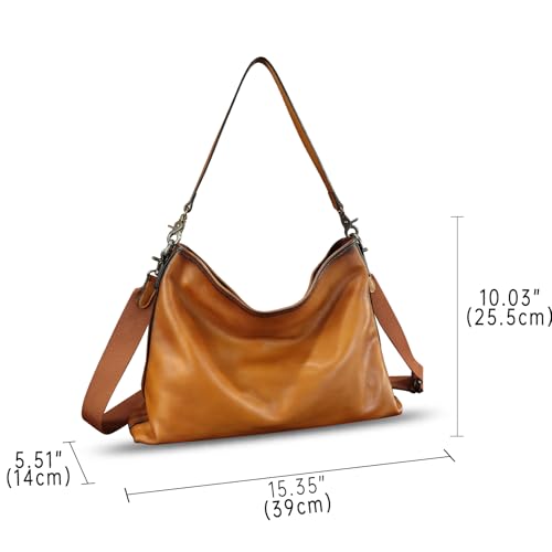 Image of Genuine Leather Hobo Bag for Women Tote Bag Vintage Handmade Shoulder Bag Crossbody Satchel Purses Pouch