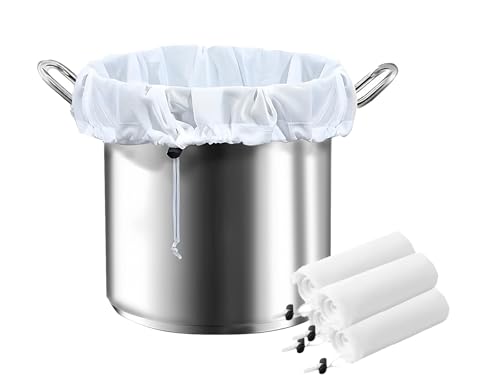 LANANUVO 4 Pieza Filtro Cerveza Poliéster Bolsas de Filtro de Cerveza, Bolsa Colador de Malla Fina con Cordón Reutilizables Bolsa de Gasa Filtrantes para Mermelada Vino Frutas, Manzana, Yogurt