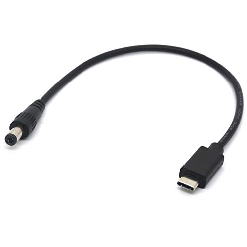 USB Type C to DC Cable - 22cm, Black, USB-C Male to DC 5.5 x 2.5mm Male, For Apple New Macbook