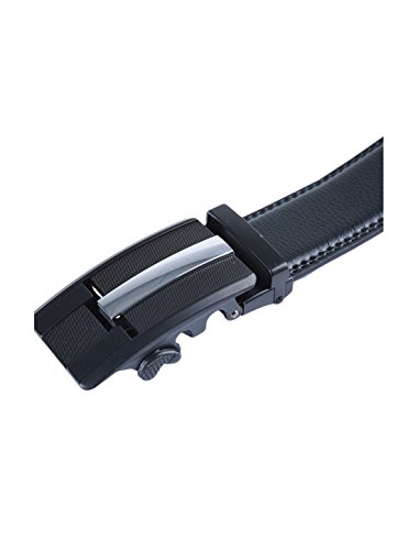 uxcell Mens Automatic Ratchet Leather Belt with Alloy Buckle Wide 1 1/2"2