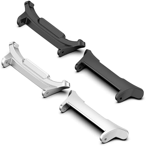 2Pairs Adapters Compatible with Samsung Galaxy Watch 7 Ultra 47mm Connector 22mm Watch Band,Metal Stainless Steel Connection Adapter for Galaxy Watch 7 Ultra Band Accessories (Black&Silver) Cover