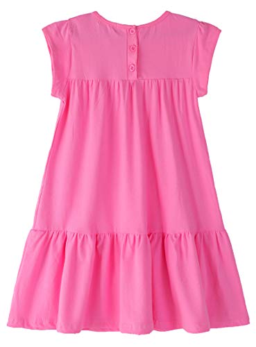 Image of Youwon Girls Dress Short Sleeve Solid Color Tunic A-Line Tiered Swing Dress 2-6 7-16