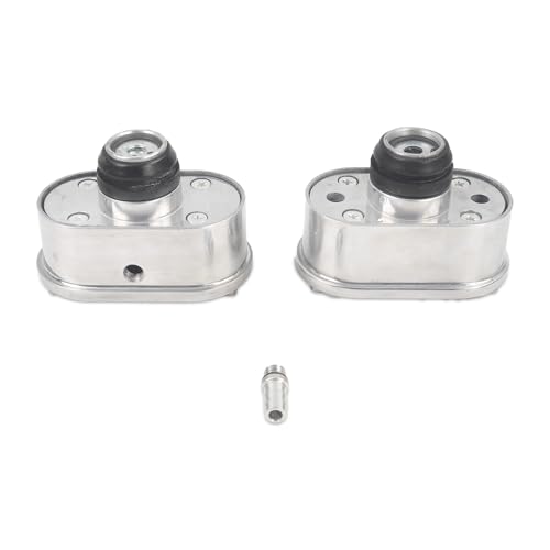 SSN Polished Oval Finned Aluminum Valve Cover Air Breather PCV Valve Combo Compatible with Chevy Ford 2PCS.