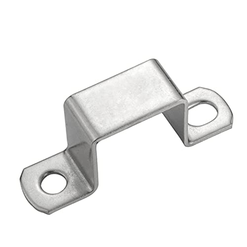 Image of Stainless Steel Thickened Square Rectangular M-Shaped Horseback Pipe Saddle Clamp Buckle Throat Hoop(Dia25x50(2pcs))