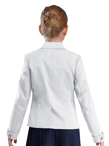 Kids Girls Blazer Lapel Collar Long Sleeve Top Formal Suit Jacket School Uniform Blazer Jackets Outerwear2