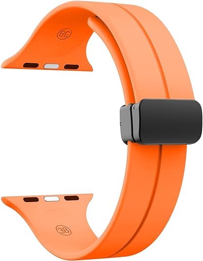 Image of Soft Silicone Sport Band Compatible with Apple Watch Ultra 49mm 45mm 44mm 42mm Magnetic Clasp Adjustable Strap For iWatch Series 10 9 8 7 6 5 4 3 2 1 SE Ultra 2nd gen (Only Strap, No Watch)