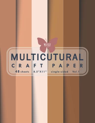 YESSS craft paper: Multicultural Scrapbook Paper Pad Vol.1, 48 Sheets, 6 Assorted Colors, 8.5x11 Inches, Single-sided, Decorative craft papers for ... kids’ craft projects for school/classroom