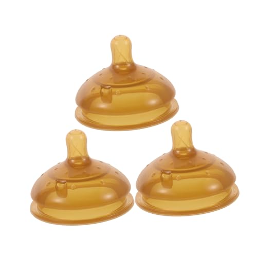 Kisangel 3 Piezas chupete de silicona Tetinas transparentes para biberones tetinas de lactancia de repuesto de silicona tetinas de biberón gel de sílice Brown