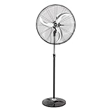 Cofan Ventilador de Pie Industrial con 3 Velocidades Ø65 cm, Motor Potente 200 W, Oscilante, 3 Aspas de Aluminio de Alto Rendimiento, Altura de 155 cm, Color Negro