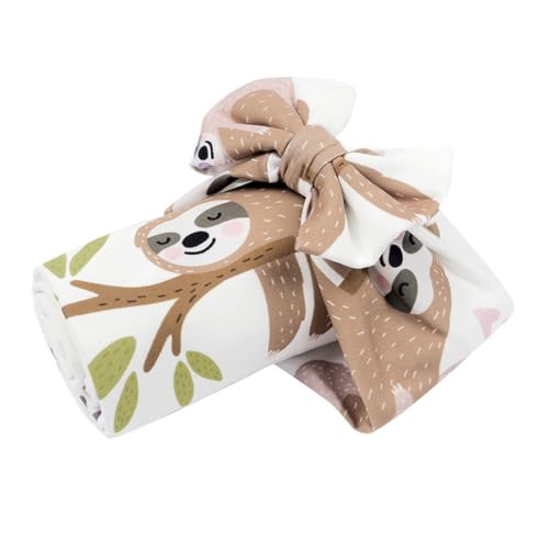 CATIEBYE Juego de Manta para Recién Nacidos Diadema de Algodón Tejido, Diseño Sencillo y Cómodo para Prevenir Resfriados en Habitación Aire Acondicionado