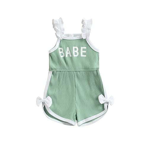 Kaipiclos Toddler Baby Girls Summer Clothes Jumpsuit Flower Print Sleeveless Sling Tie-Up Romper Infant Newborn Outfits