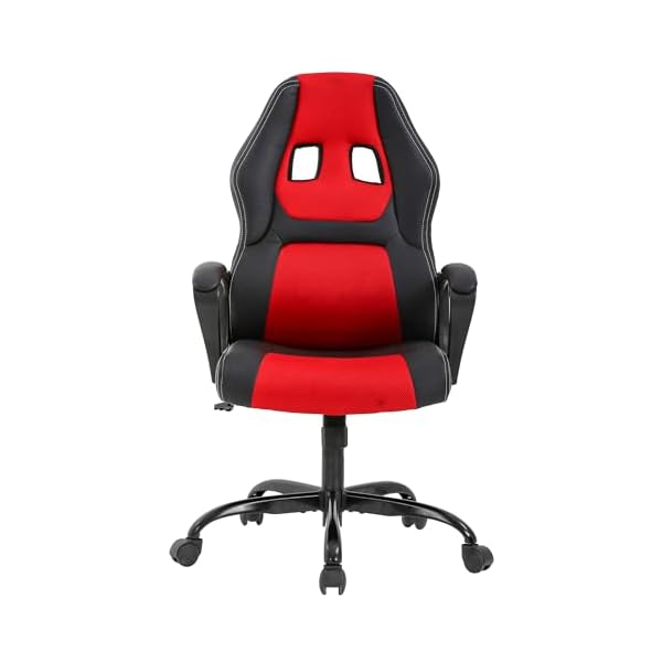 PayLessHere Gaming Chair Ergonomic Office Chair Computer Chair with Lumbar Support Ergonomic Pu Leather Adjustable Height Executive Chair for Women Men and Adults,Red