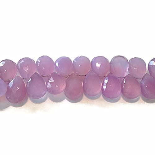 Calcédoine lilas fil de briolettes pour composer un cadeau d'anniversaire personnalisé