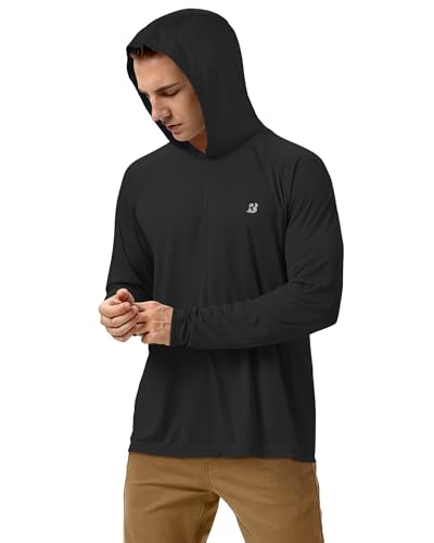 Image of Roadbox Mens Fishing Sun Hoodie, Long Sleeve UPF 50+ UV Protection Shirts