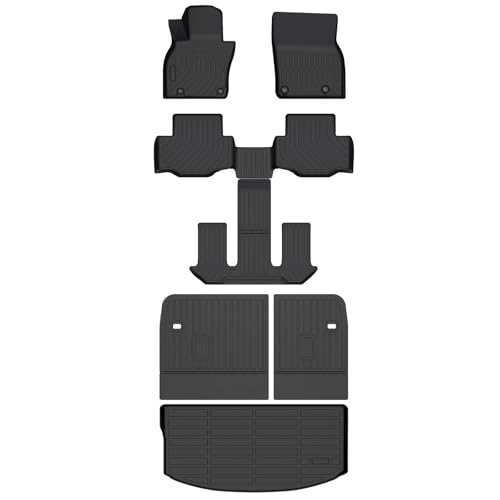 Image of HAFIDI Floor Mats & Backrest Mats & Cargo Mats for Mazda CX-90 /CX-90 PHEV 2026 2025 2024 7 Seats with 2nd Row Bucket Seats, All Weather TPE Custom Fit Floor Liners for CX-90 /CX-90 PHEV Car Mats