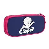 キャスパーのクリスマス10 ペンケース ペンポーチ ペンバッグ 筆箱 ポーチ 部品袋 化粧ポーチ 文房具 筆記用具 収納 小物入れ 小学生 高校生 オフィス 二階建て 帆布 多機能 大容量 男女兼用 Pink