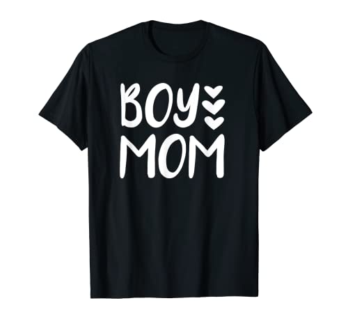 Boy Mom Love Hearts Cute T-Shirt for New Mothers of Baby Boy