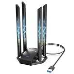 NEWFAST AC1300 WiFi Extend Adapter for PC 1300Mbps USB 3.0 WiFi Dongle, Dual Band 5Ghz/2.4Ghz Wireless Adapter for Win 11/10/8/8.1/7, with 4x 6dBi High-Gain Antennas, Wireless Dongle, 802.11ac