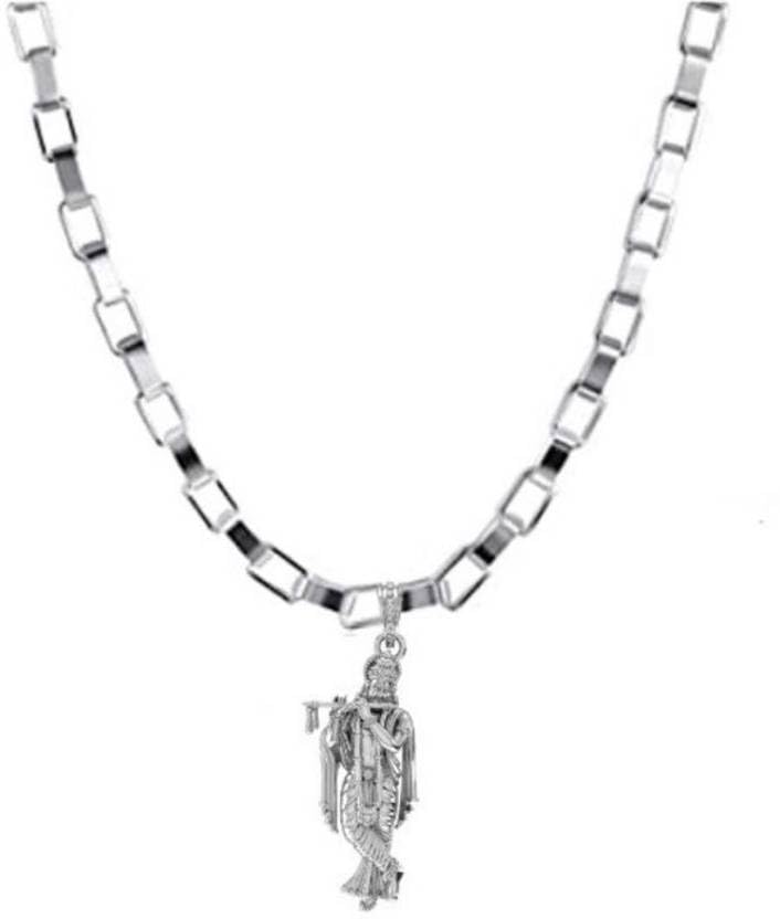 Pendentif argent sterling Shri Krishna avec sa chaîne vénitienne, le cadeau spirituel parfait