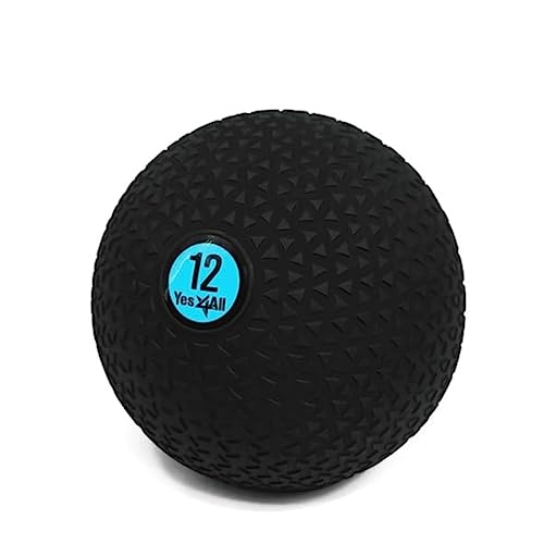 Yes4All Slam Ball, No-Bounce Ball for Exercise, Cross Training and Core Strength Workout 12lbs – Triangle Black