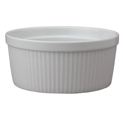 HIC Kitchen Souffle, Fine Porcelain, For Baking Souffles, Casseroles, Side Dishes, And Desserts, 48-Ounce (1.5-Quart) Capacity