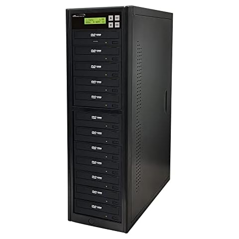 Vinpower Digital Standard Series 1 to 11 Target 24 x DVD CD Disc Duplicator Tower SATA Optical Drives - Black Cover