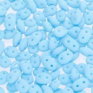 SuperDuo Czech 2-Hole Seed Bead 5mm by 2.5mm, Bondeli Matte Blue Raspberry, 8 Grams