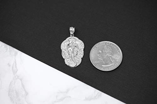 Sterling Silver Hindu Lord Ganesh Ganesha Head Elephant Hindu God of Fortune Charm Pendant3