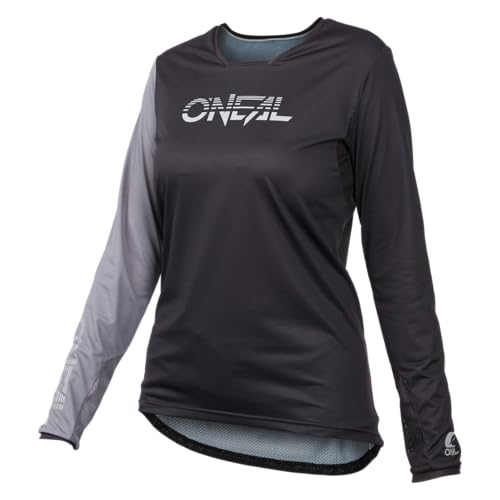 O'NEAL | Mountainbike-Trikot | MTB Mountainbike DH Downhill FR Freeride | Atmungsaktives Material, maximale Bewegungsfreiheit | Element FR Women´s Jersey Hybrid V.23 | Damen | Schwarz Grau | L