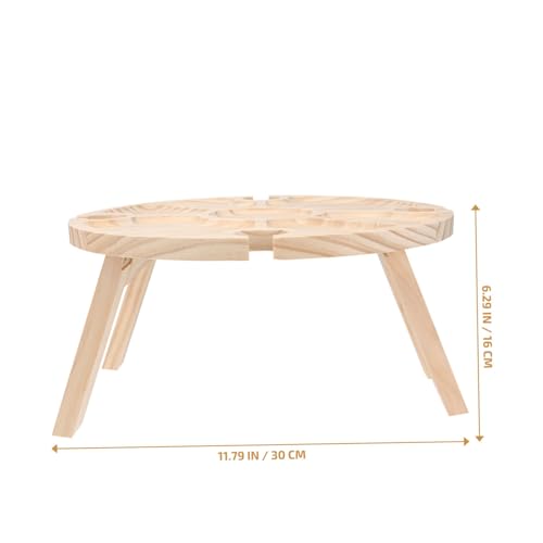 Table à vin pliante en bois kaki portative pour sol instable de camping - 4