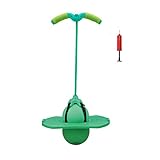 BoterLun Pogo Ball with Handle, Pogo Stcik Pogo Jumper Toy for Kids Over Ages 6 and Adults with Pump and Strong Grip Deck to Exercise (Green)