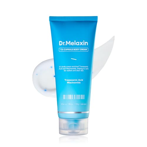 Dr.Melaxin TX Capsule Body Cream – 99% Pure Tranexamic Acid & Niacinamide Capsule for Body Dark Spots, Uneven Skin Tone & Dullness - Soft Burst, Silky Non-Greasy Brightening Body Lotion 200g