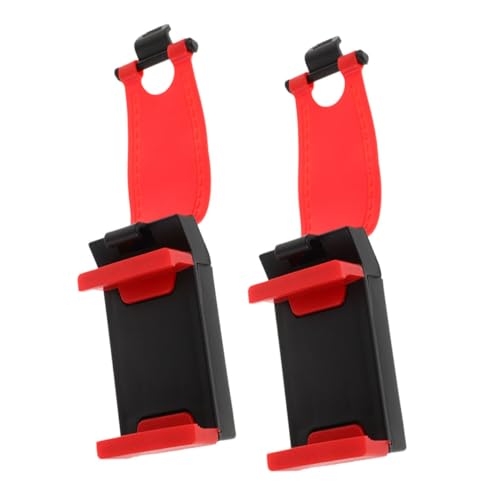SEWOART Soporte para Teléfono Móvil Volante 2 Piezas Rojo, Abrazadera Ajustable 360° Antideslizante para Coche, Uso Seguro Conducción Diaria