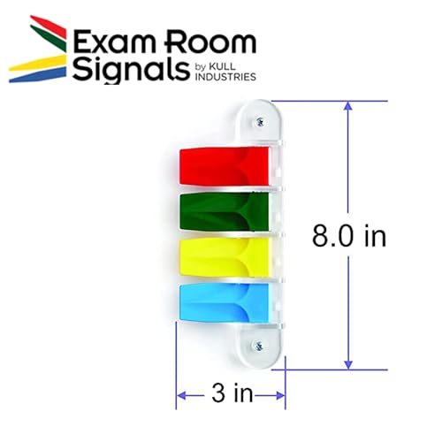 Image of Exam Room Signals - Kull Industries - Medical Door Flags for Hospitals, Doctors Offices, Clinics (3 inch Short, Primary, 4)