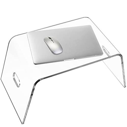 Egchi Acryl-Betttablett mit Griffen (53,3 x 30,5 x 25,4 cm), Acryl-Monitor-Ständer für Heimbüro, leichter, tragbarer Schoß-Schreibtisch zum Essen, mobiler Zeichentisch für Bett und Couch Cover