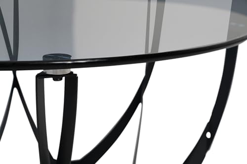 Table basse de salon de qualité supérieure Maya 2 en verre noir M2 - 5