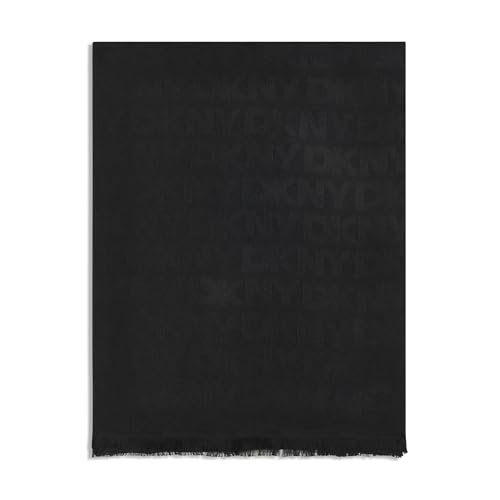 DKNY Women's Lightweight Logo Pashmina With Eyelash Fringe4