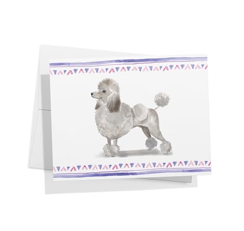 Image of Twigs Paper Standard Poodle Thank You Cards, 12 Dog Stationery Note Cards