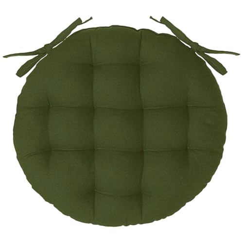 Atmosphera - Galette de Chaise Coton - Vert Kaki - D38 cm